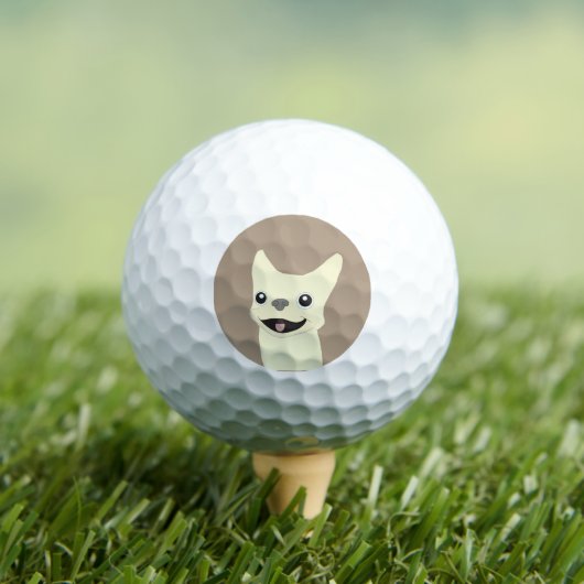 Cream French Bulldog, Warm Taupe Golfballen (Insitu Shirt)