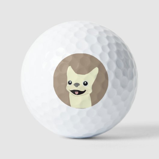 Cream French Bulldog, Warm Taupe Golfballen (Voorkant)