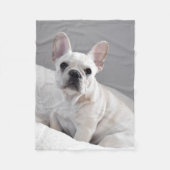Cream Frenchie Blanket Fleece Deken (Voorkant)