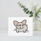 Cream Frenchie Briefkaart (Staand voorkant)