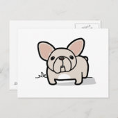 Cream Frenchie Briefkaart (Voorkant / Achterkant)