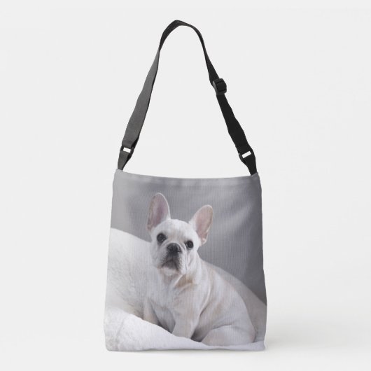 Cream Frenchie Canvas tas (Achterkant)