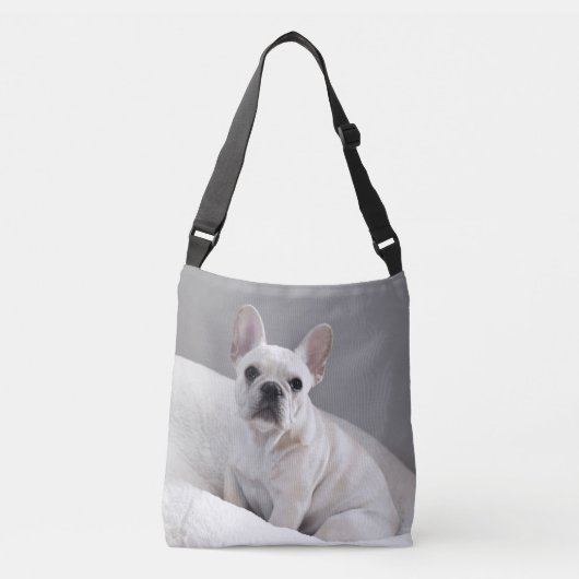 Cream Frenchie Canvas tas (Voorkant)