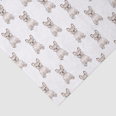 Cream Frenchie Cartoon Dog Patroon Tissuepapier (Detail)