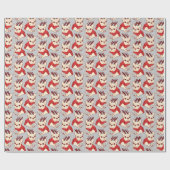 Cream Frenchie in kerstkeuken Cadeaupapier (Vlak)