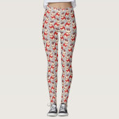 Cream Frenchie in kerstkeuken Leggings (Voorkant)