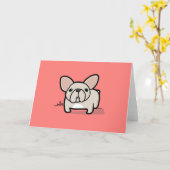 Cream Frenchie Kaart (Gele Bloem)