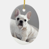 Cream Frenchie Keramisch Ornament (Voorkant)