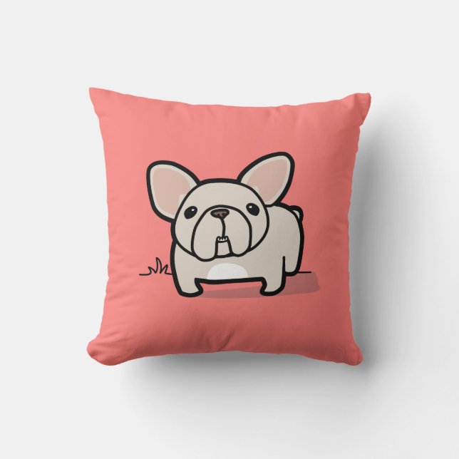 Cream Frenchie-Kussens Kussen (Voorkant)