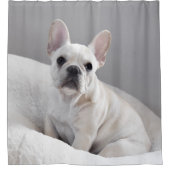 Cream Frenchie Showgordijn Douchegordijn (Voorkant)