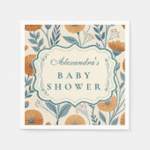 Cream Garden Botanical Baby Shower Servet (Voorkant)
