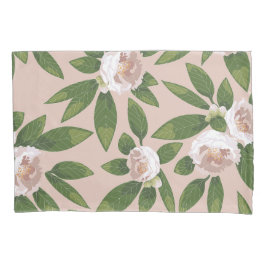 Cream Garden Harmony: Camelia's en groen Kussensloop