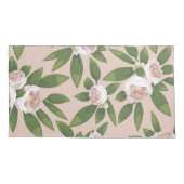 Cream Garden Harmony: Camelia's en groen Kussensloop (Achterkant)