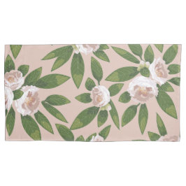 Cream Garden Harmony: Camelia's en groen Kussensloop