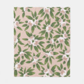 Cream Garden Harmony Large Fleece Deken (Voorkant)