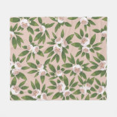 Cream Garden Harmony Large Fleece Deken (Voorkant (Horizontaal))