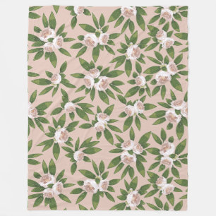 Cream Garden Harmony Large Fleece Deken