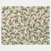 Cream Garden Harmony Large Fleece Deken (Voorkant (Horizontaal))