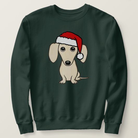 Cream gekleurde Dachshund Santa Schattige Wiener D Trui (Design voorkant)