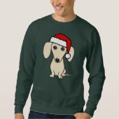 Cream gekleurde Dachshund Santa Schattige Wiener D Trui (Voorkant)