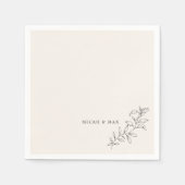 Cream gepersonaliseerde bruiloft repetitie diner servet (Voorkant)