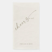 Cream gepersonaliseerde hoera voor ons bruiloft ga servet (Voorkant)