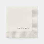 Cream gepersonaliseerde munt bruiloft cocktail servet (Voorkant)