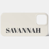 Cream gepersonaliseerde naam eenvoudig Case-Mate iPhone case (Achterkant (horizontaal))