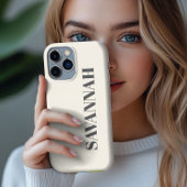 Cream gepersonaliseerde naam eenvoudig Case-Mate iPhone case