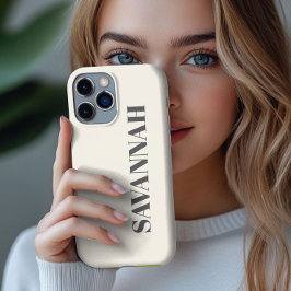 Cream gepersonaliseerde naam eenvoudig Case-Mate iPhone case