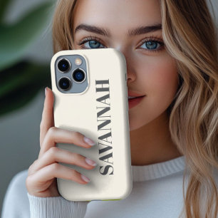 Cream gepersonaliseerde naam eenvoudig Case-Mate iPhone case