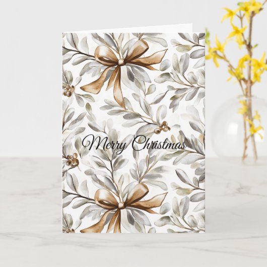 Cream Gingerbread Christmas Bows Kaart (Gele Bloem)