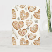 Cream Gingerbread Christmas Hearts  Kaart (Achterkant)