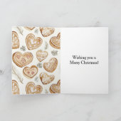 Cream Gingerbread Christmas Hearts  Kaart (Binnen)