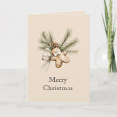 Cream Gingerbread Christmas Pine Cone Kaart (Voorkant)