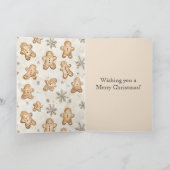 Cream Gingerbread Christmas Pine Cone Kaart (Binnen)