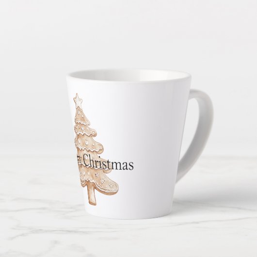 Cream Gingerbread Christmas Tree Latte Mok (Rechterhoek)