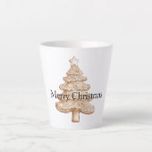Cream Gingerbread Christmas Tree Latte Mok (Voorkant)