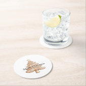 Cream Gingerbread Christmas Tree Ronde Kartonnen Onderzetter (Insitu)