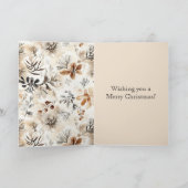 Cream Gingerbread Christmas Tree with Star Kaart (Binnen)