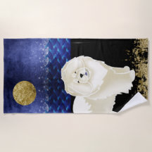 Cream Gingko the Chow Beach Towel