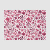 Cream Girly Pink Red Flowers Hearts Birthday Tissuepapier (Voorkant)