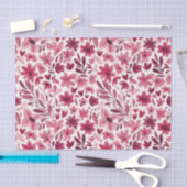 Cream Girly Pink Red Flowers Hearts Birthday Tissuepapier (Craft)