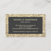 Cream Glitter  Antiek Key Real Estate Visitekaartje (Achterkant)