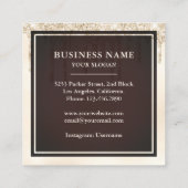 Cream Glitter Chocolate Drift Icking Cake Bakery Vierkante Visitekaartje (Achterkant)