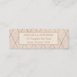 Cream Gold Art Deco Patroon Aangepaste adreskaart Mini Visitekaartje