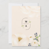 Cream Gold Beige Elegant Floral Waterverf Kaart (Achterkant)