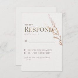 Cream Gold Boho Tekst Bruiloft RSVP