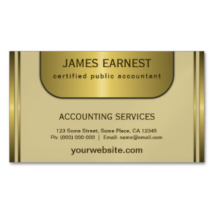 Cream & Gold Bord Elegant Standard CPA Accountant Visitekaartje Magneet