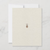 Cream Gold Brown Pineapple Minimal Wedding RSVP Kaart (Achterkant)